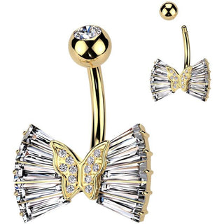 Piercing Nombril ruban zircone