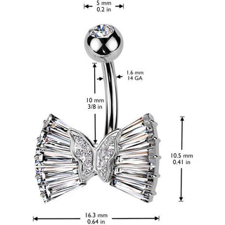 Piercing Nombril ruban zircone
