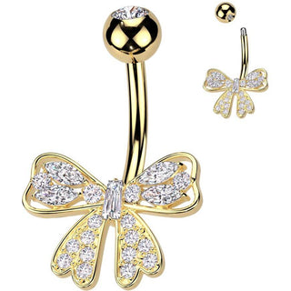 Piercing Nombril ruban zircone