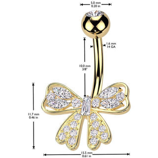 Piercing Nombril ruban zircone