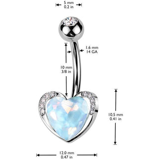 Piercing Nombril cœur zircone