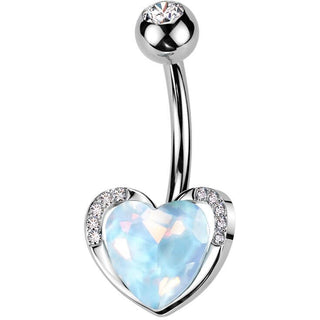 Piercing Ombelico Cuore opale zirconi