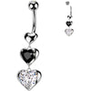 Piercing Nombril 3 cœurs pendentif zircone