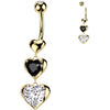 Piercing Nombril 3 cœurs pendentif zircone