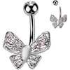 Piercing Nombril papillon zircone