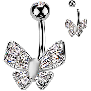 Piercing Nombril papillon zircone