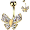 Piercing Nombril papillon zircone