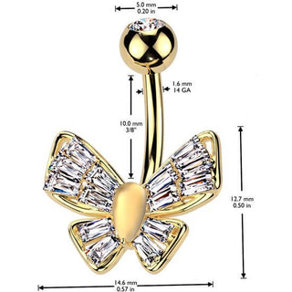 Piercing Nombril papillon zircone