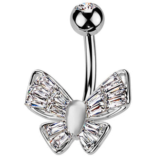 Piercing Nombril papillon zircone