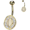 Piercing Nombril pierre œil de chat zirconias taille baguette