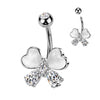 Piercing Nombril papillon zircone pierre œil de chat