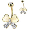 Piercing Nombril papillon zircone pierre œil de chat