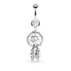 Belly Button Piercing Dream Catcher Silver