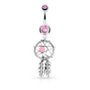 Belly Button Piercing Dream Catcher Silver