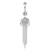 Piercing Ombelico Pendente a catene in zircone e argento