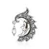 Belly Button Piercing Top Down Moon Zirconia Silver