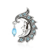 Belly Button Piercing Top Down Moon Zirconia Silver