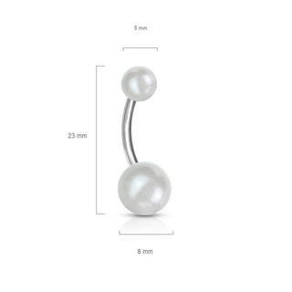 Belly Button Piercing Acrylic Pearlish Look Ball