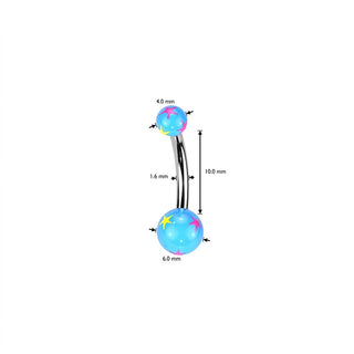 Belly Button Piercing Acrylic Starbust Ball