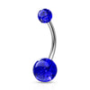 Piercing Ombelico Sfera glitterata in acrilico