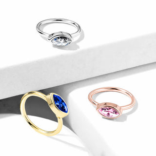 Anello Piercing Zircone taglio marquise Pieghevole