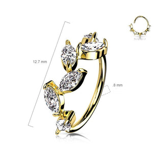 Ring Blätter Zirkonia Biegbar