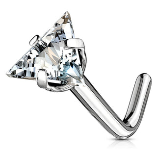 Nasenstecker L-Form Dreieck Zirkonia Silber