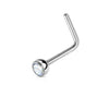 Nasenstecker L-Form Zirkonia Silber