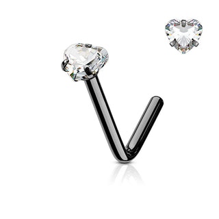 Nose L-Shape Heart Zirconia