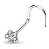 Nose Screw Flower Zirconia Silver