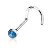 Nasenstecker Opal Flach Silber