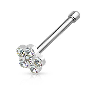 Nose Stud Flower Zirconia Silver