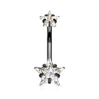 Piercing Ombelico Zircone a stella Filettatura Interna