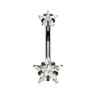 Belly Button Piercing Star Zirconia Internally Threaded