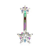 Piercing Ombelico Zircone a stella Filettatura Interna