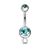 Piercing Ombelico Zirconi a sfera