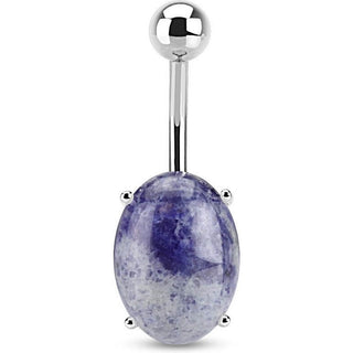 Belly Button Piercing Oval sodalite Semi-Precious Stone