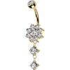 Belly Button Piercing flower dangle zirconia
