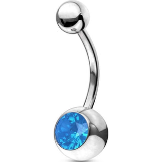 Piercing Ombelico Zircone incastonato nell´argento