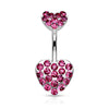 Piercing Ombelico Cuore in zirconi e argento