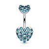 Piercing Ombelico Cuore in zirconi e argento