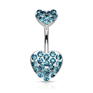 Piercing Ombelico Cuore in zirconi e argento