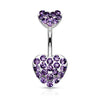 Piercing Ombelico Cuore in zirconi e argento