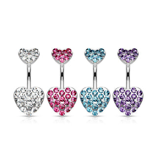 Piercing Ombelico Cuore in zirconi e argento