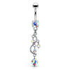 Piercing Ombelico Pendente a grappolo di zirconi