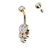 Piercing Ombelico 5 Zirconi Filettatura Interna