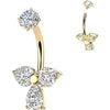 Belly Button Piercing prong set teardrop and heart cubic zirconia Internally Threaded