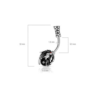 Belly Button Piercing Dragon Claw Silver