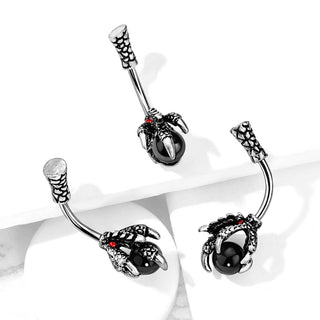 Belly Button Piercing Dragon Claw Silver