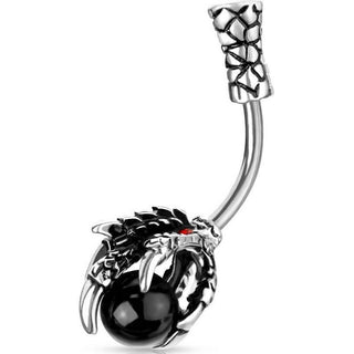 Belly Button Piercing Dragon Claw Silver